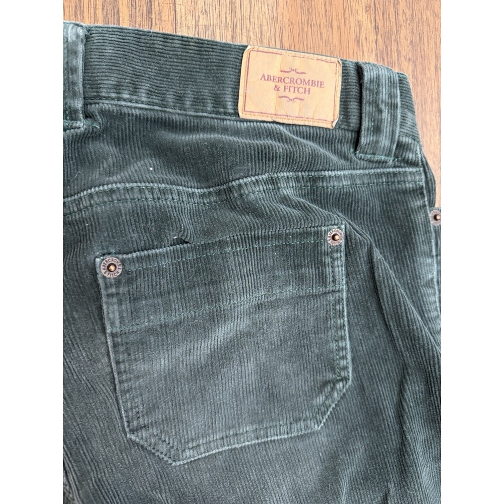 Vintage Abercrombie & Fitch 90s Corduroy Pants Y2K Green Womens Size 4 - Picture 8 of 8